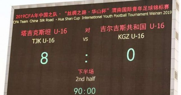Юношеская сборная Таджикистана (U-15) одержала крупную победу над сверстниками из Кыргызстана на турнире в Китае
