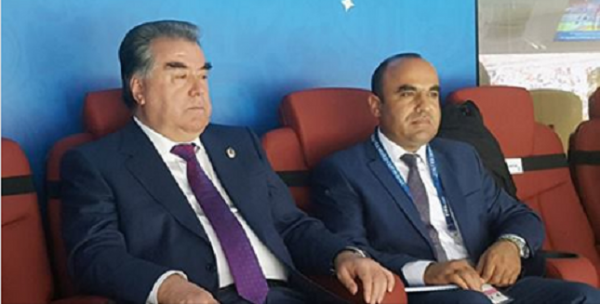 Эмомали Рахмон на церемонии открытия чемпионата мира по футболу в Москве