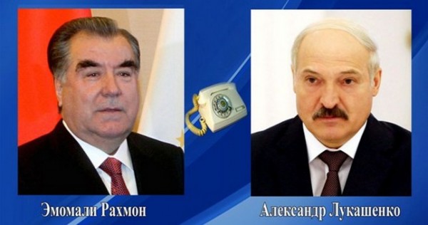 Президент Республики Таджикистан Эмомали Рахмон провёл телефонный разговор с Президентом Республики Беларусь Александром Лукашенко