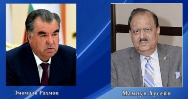 Эмомали Рахмон выразил соболезнования Президенту Пакистана Мамнуну Хусейну