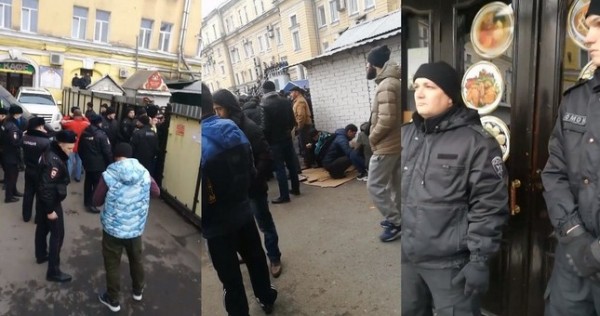 В Петербурге на Сенном рынке прошёл рейд против мигрантов