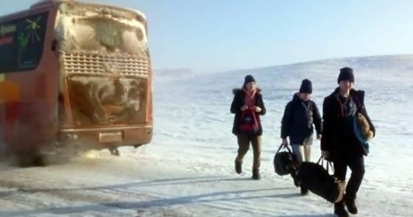 В Казахстане 15 российских детей спасли из застрявшего на трассе автобуса