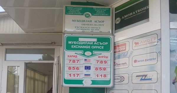 В Таджикистане вырос курс доллара и упал курс рубля