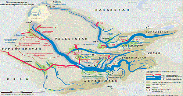 Инфографика: Водные ресурсы бассейна Аральского моря: кому и сколько воды уходит