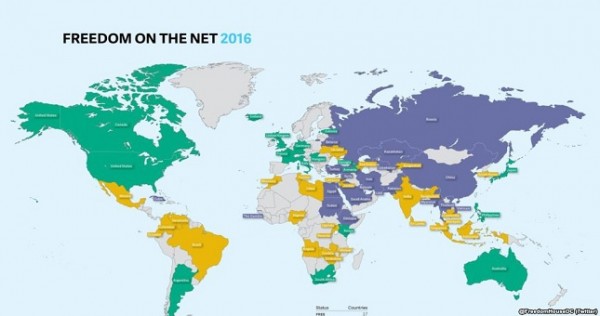 Freedom House: в мире ухудшается ситуация со свободой интернета